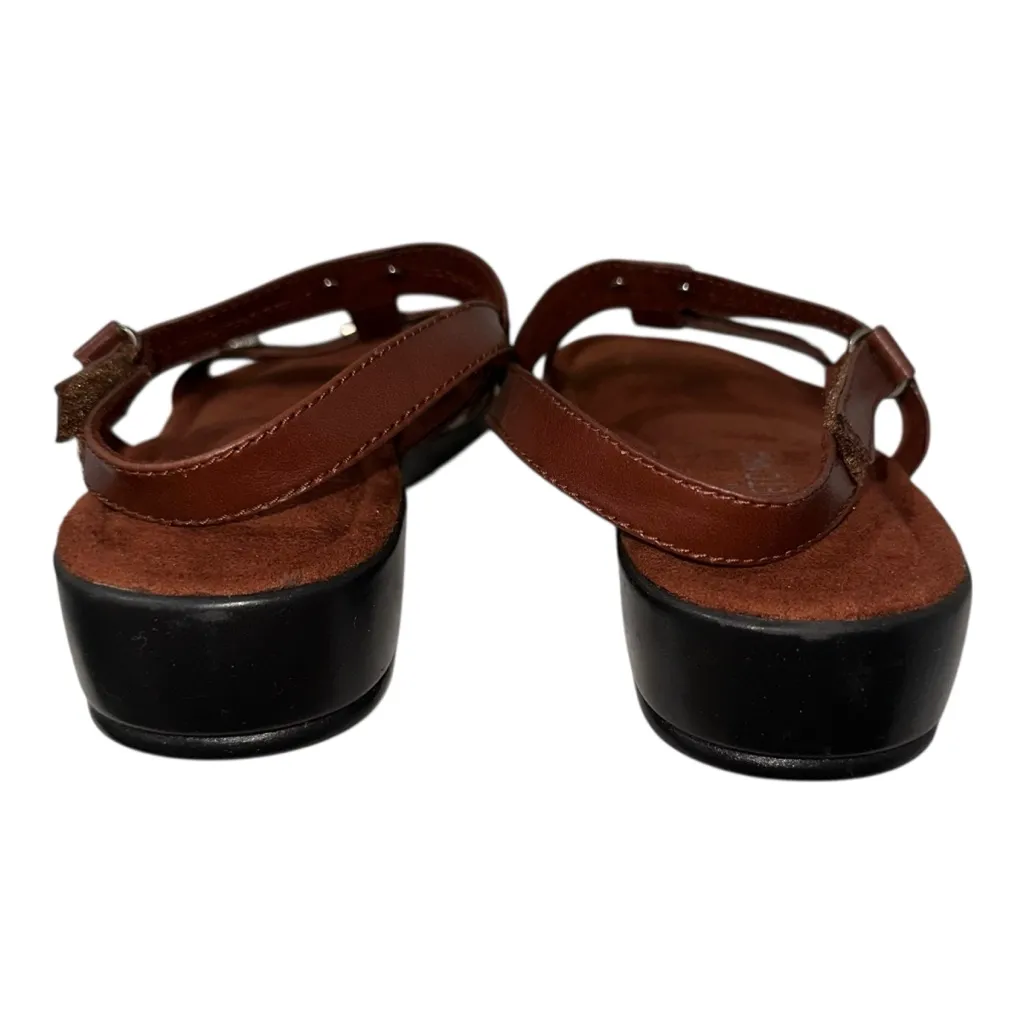 MINNETONKA Prescott Leather Sandals Size 7 Dark Brown Casual Comfort Sandal - Image 5