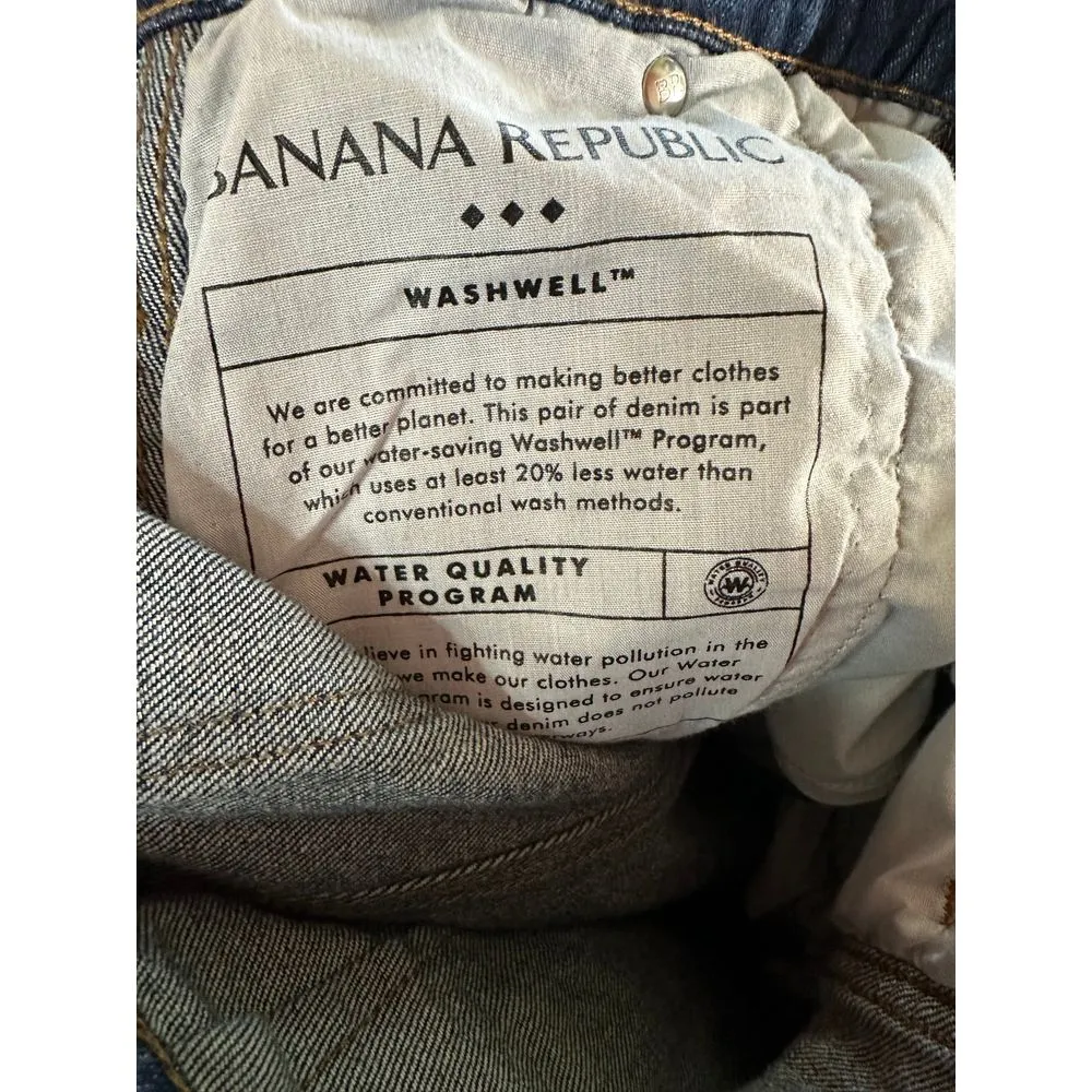Banana Republic High Waisted Balloon‎ Leg Mom Jeans Relaxed Fit Dark Blue Denim - Image 7