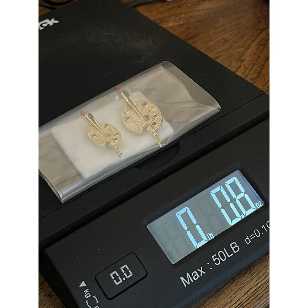 Vintage Gerrys Artist Palette Brooch Pins Pin Pair‎ Gold - Image 5