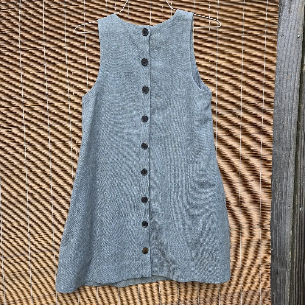 Madewell Linen - Cotton Button Back Mini Shift Dress S - Image 4