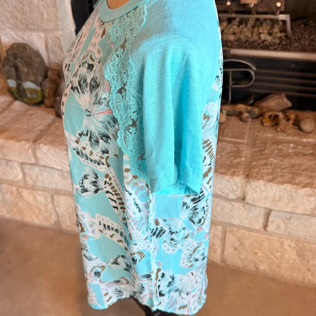 Wishful Park Turquoise and White Blouse - Image 5