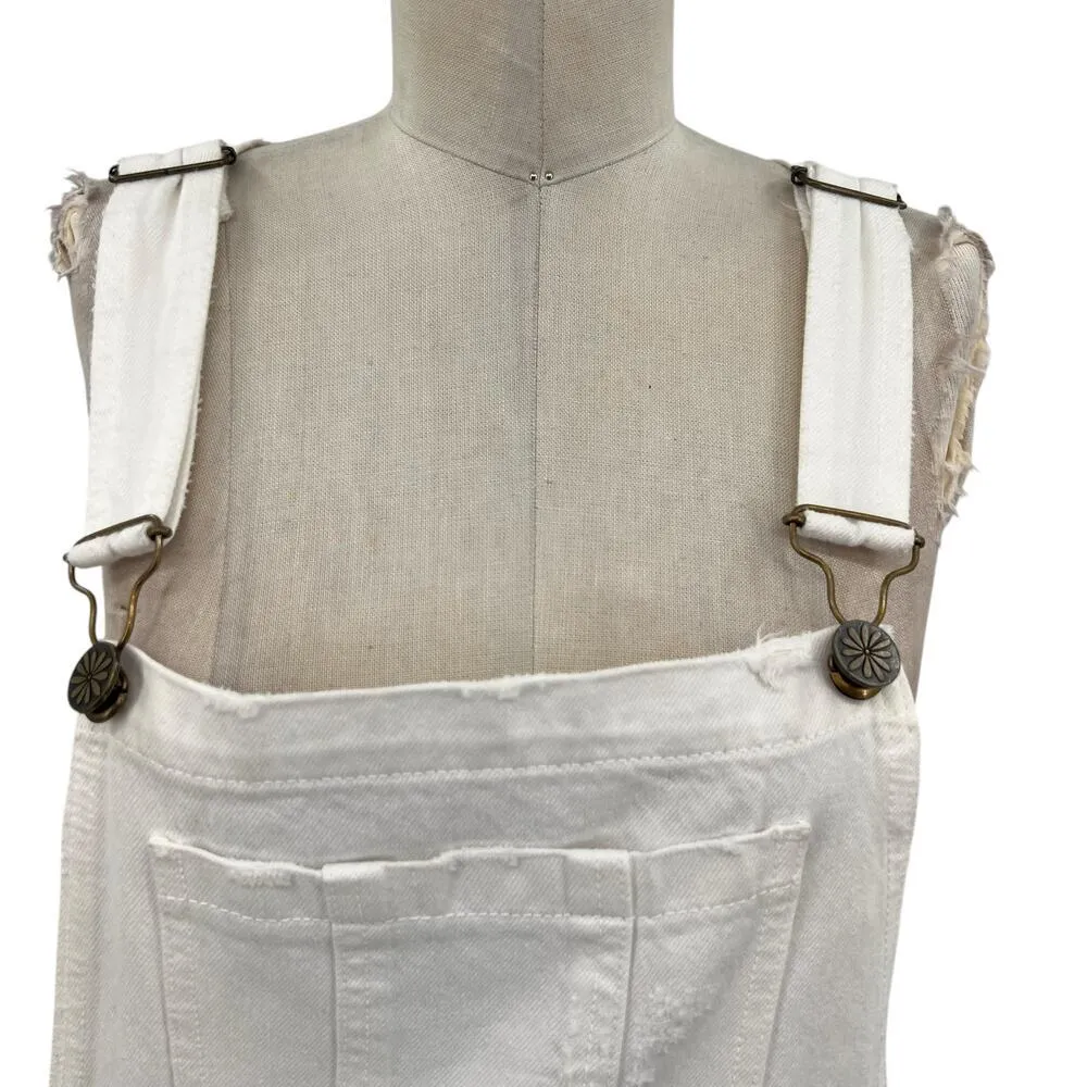 Show Me Your Mumu Georgia Overalls Dress White Denim Size Large - Image 3