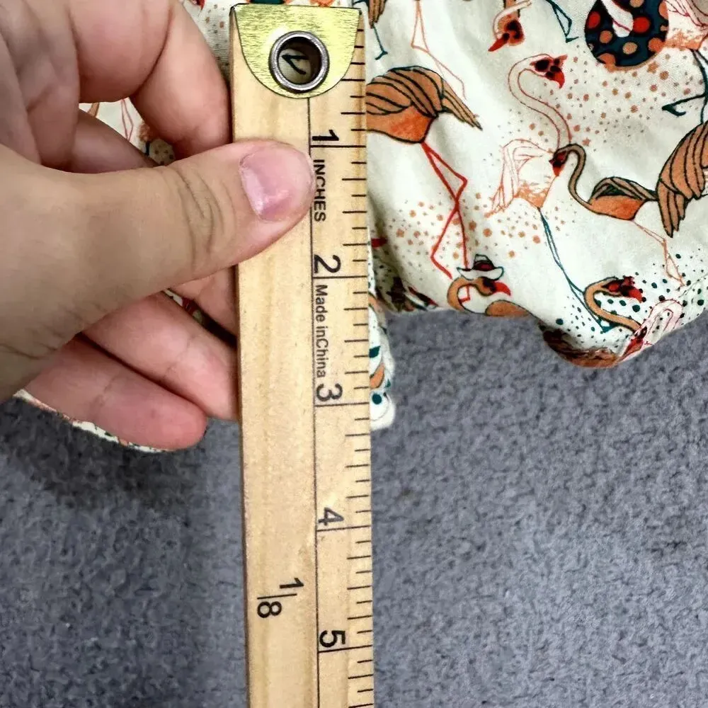 Threadless select pajama shorts flamingo feathered social cotton USA beach Yellow Size XL - Image 3