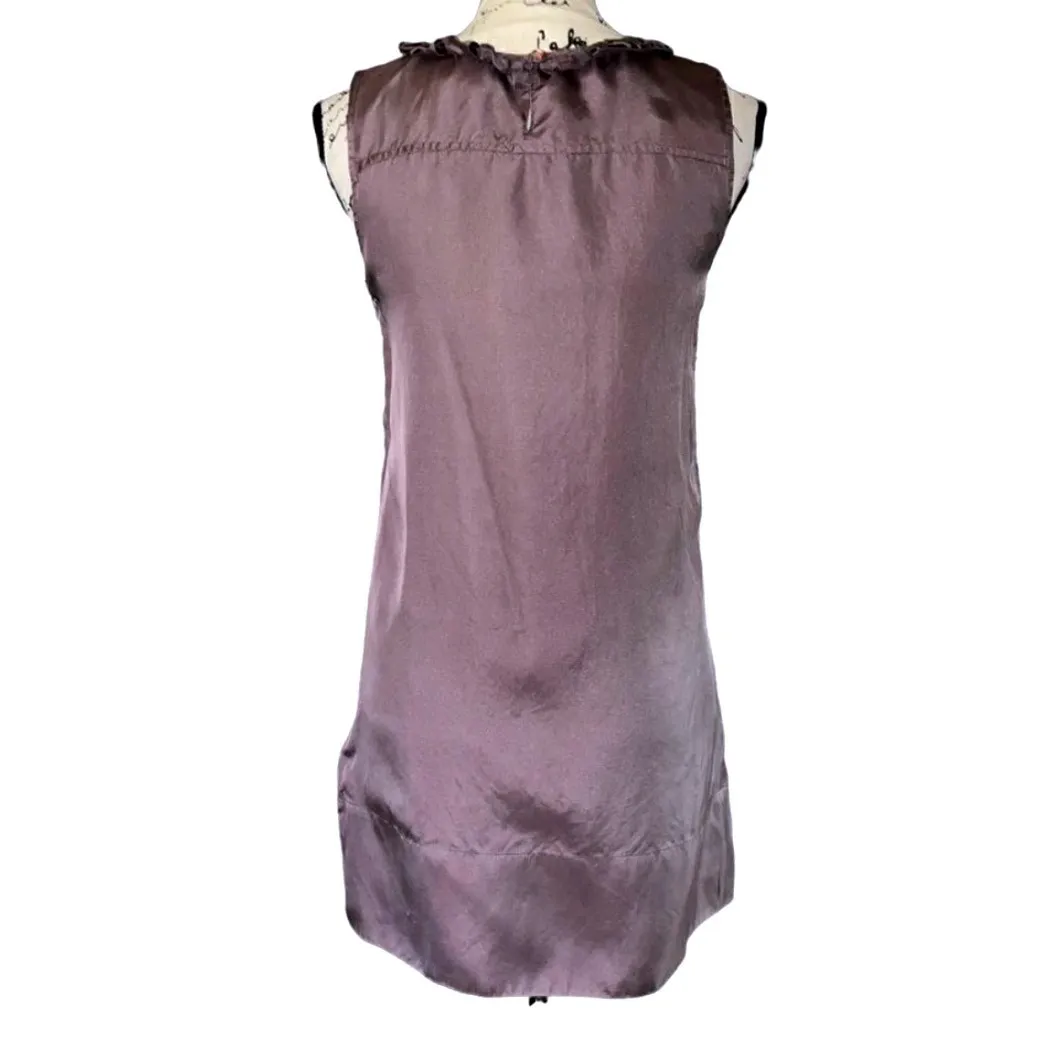Trinity Silk Dress Ruffled Neckline Pleated Front - Image 2
