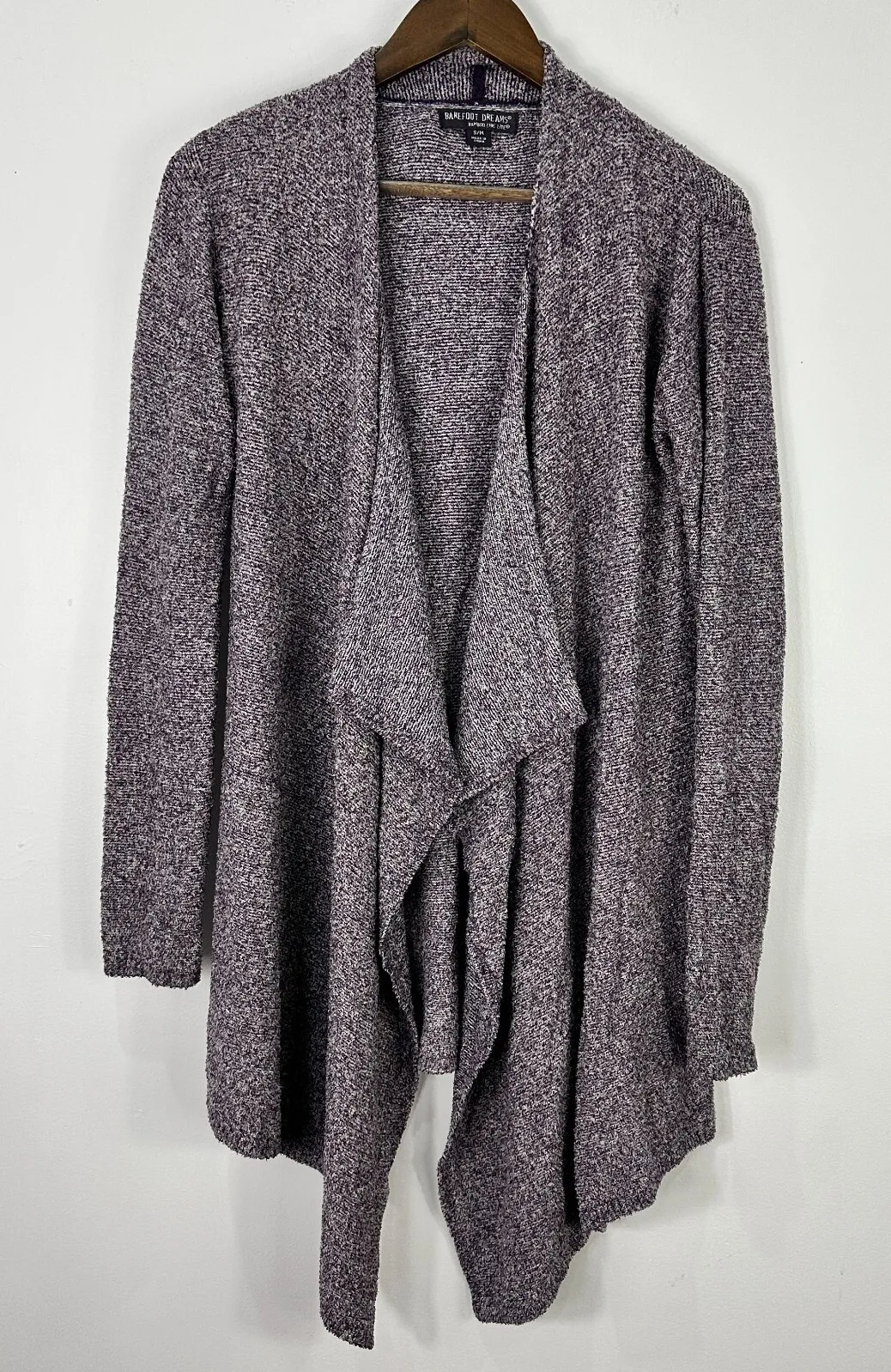 Barefoot Dreams Cardigan S/M Purple Bamboo Chic Lite Cozy Drape Lounge Minimal - Image 1