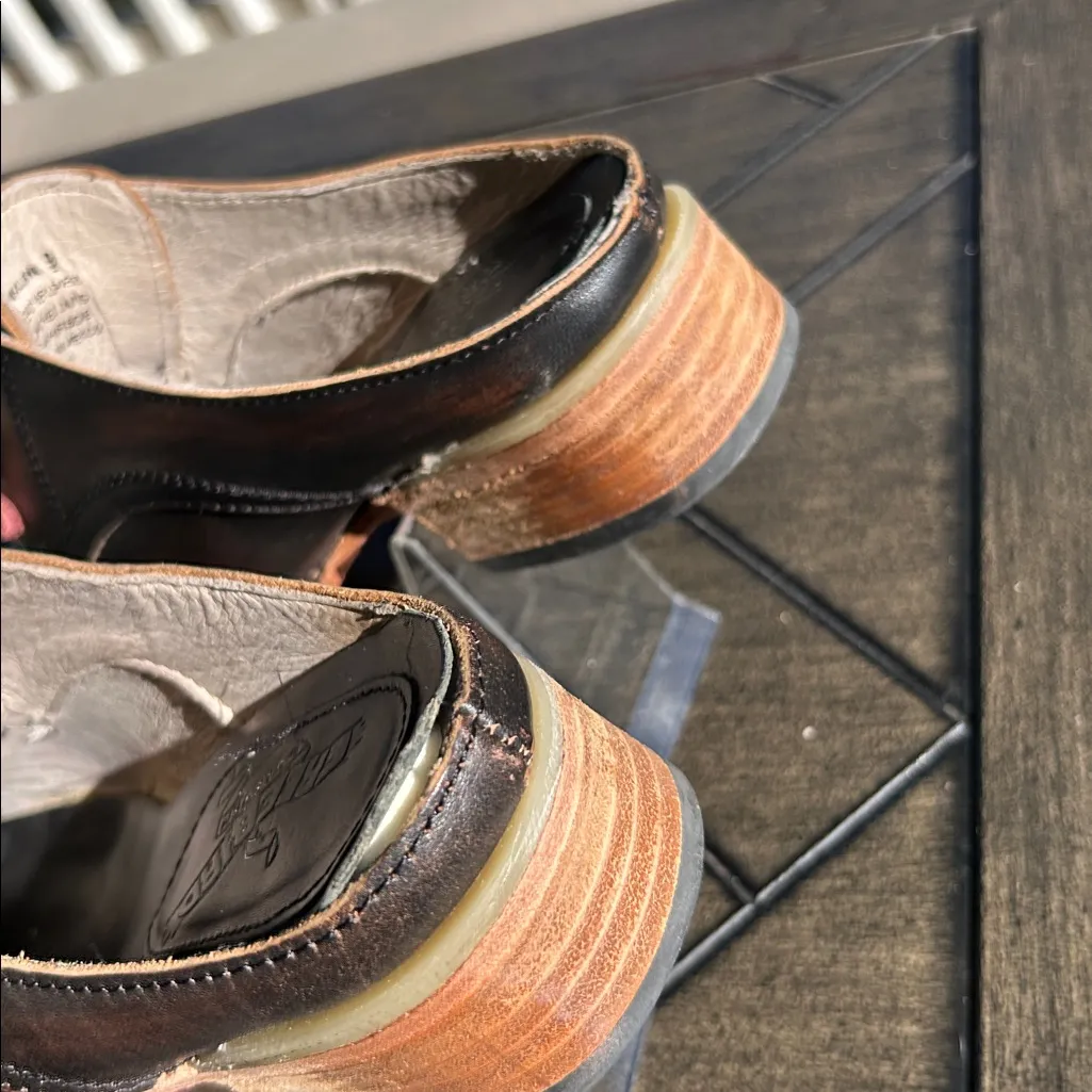 Freebird by Steven Malena Black Cherry Leather mules block heel western size 9 - Image 3