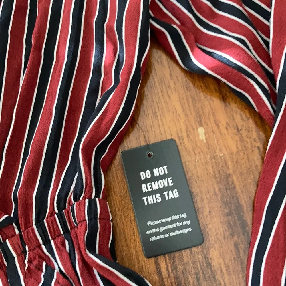 NEW EXPRESS Wrap Style Striped Ruffles Dress Brunch Date Night Size Small NWT - Image 4