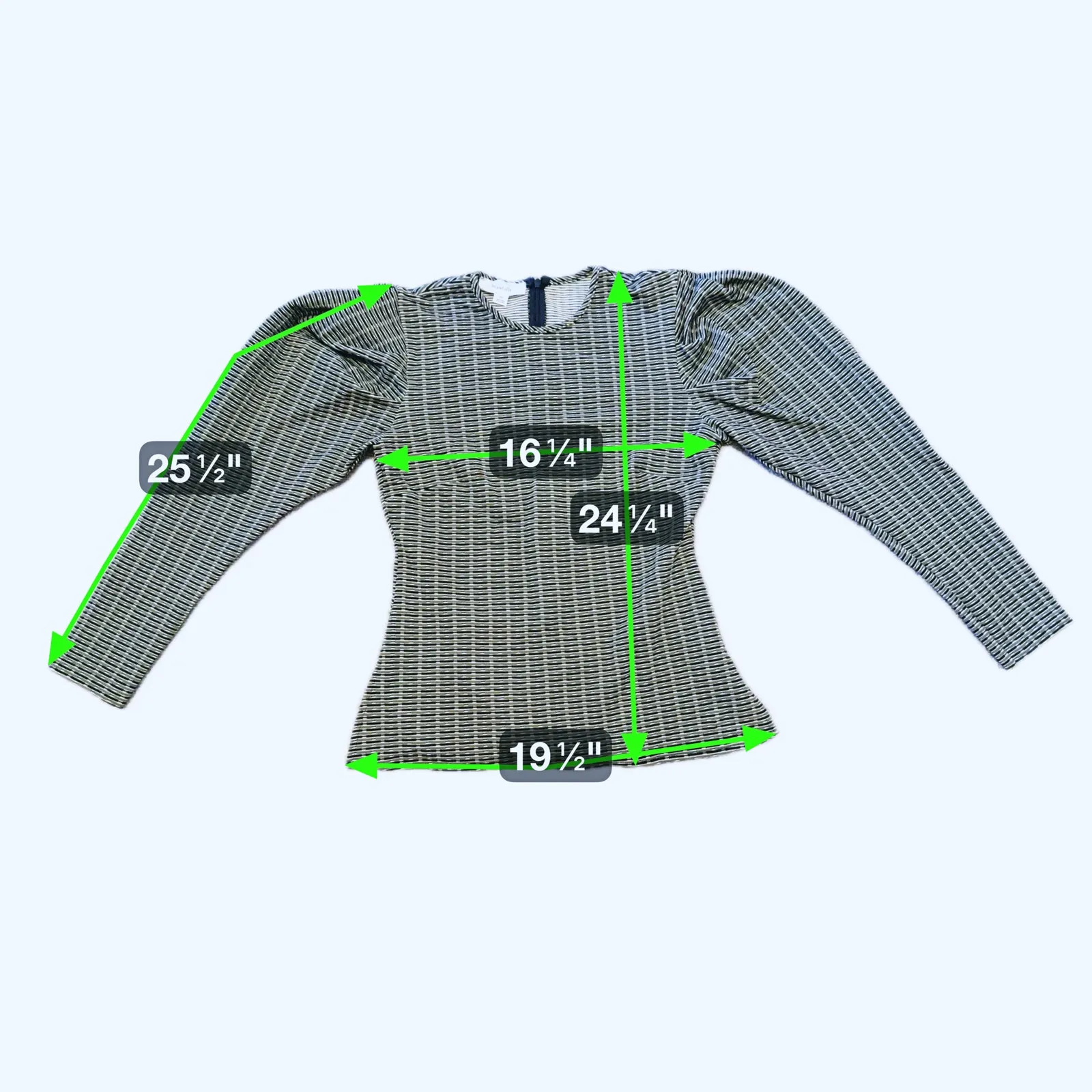 Beaufille Cursa Old Money Textured Knit Puff Sleeve Blouse Small Green Academia - Image 12