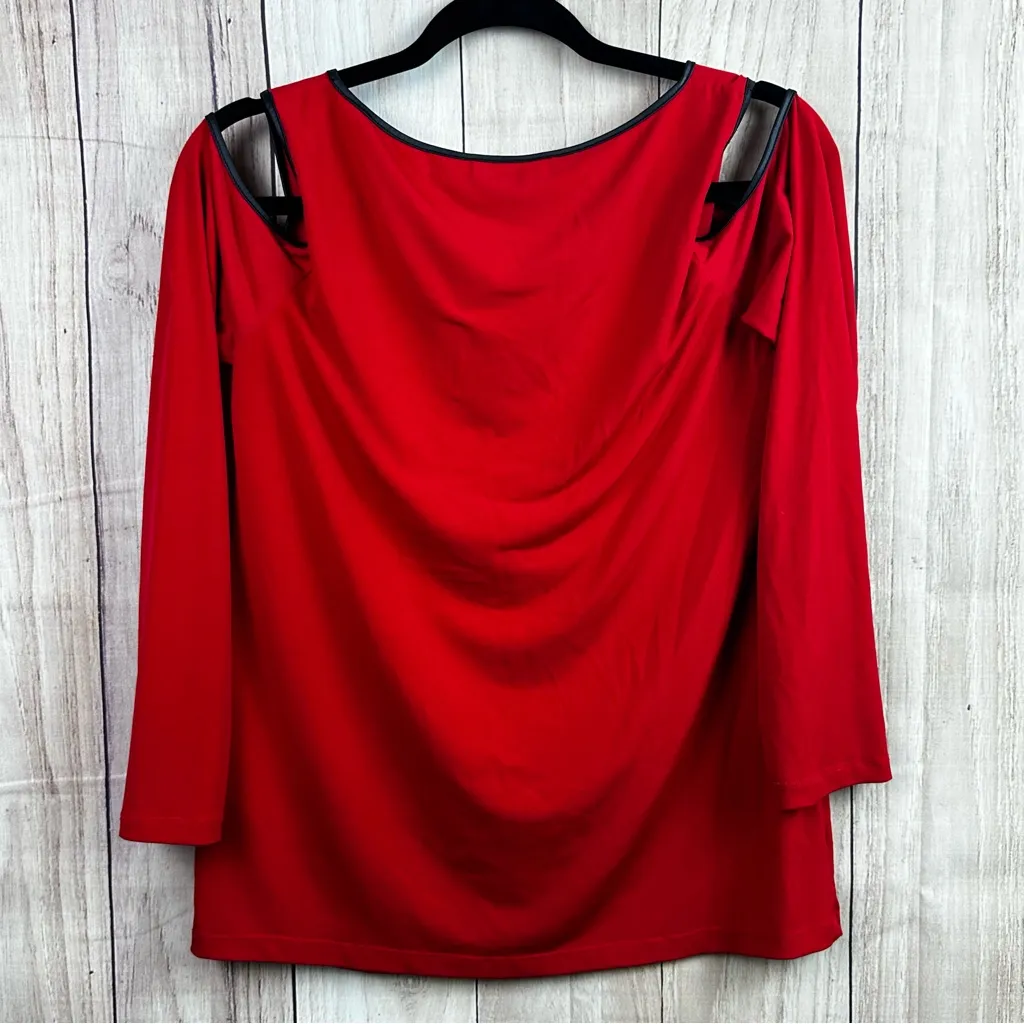 Calvin Klein Red Cutout Blouse - Image 5