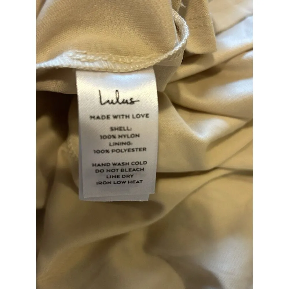 Lulus Promising Love Ivory Lace Long sleeve Mermaid Maxi Open Back Formal XS NEW - Image 7