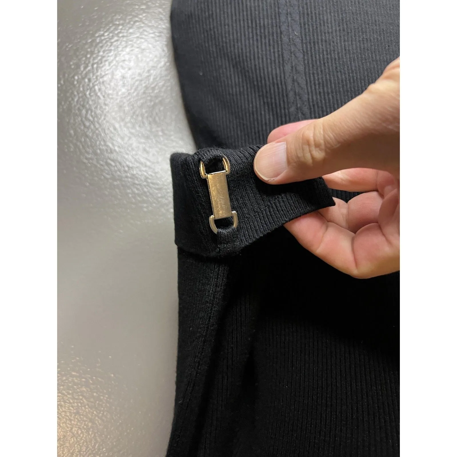 Premise Studio Sweater Womens Large Black Ribbed Knit Cowl Neck 3/4 Sleeve - Image 4