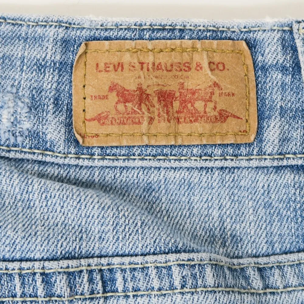 Levis Light Wash Mid Rise Denim Mini Skirt - Image 6