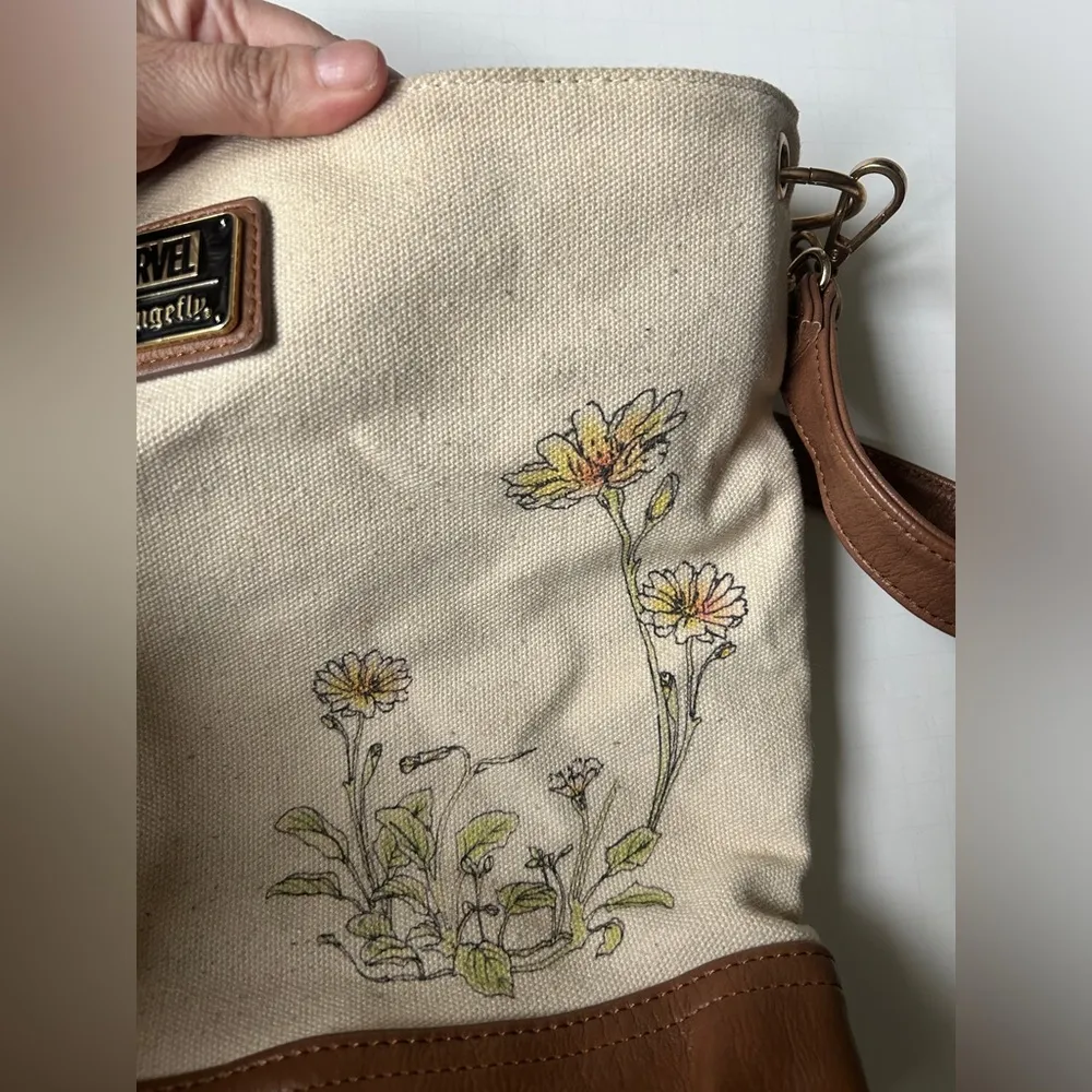 Loungefly Marvel Groot Guardians Of The Galaxy Crossbody Canvas Floral Purse - Image 6