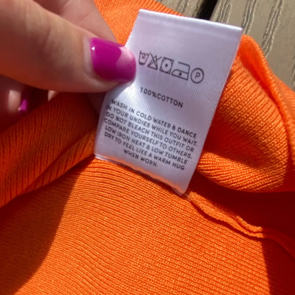 NWT Pepper Mayo size 8 cut out orange Bodycon midid dress ima knit cut out - Image 9