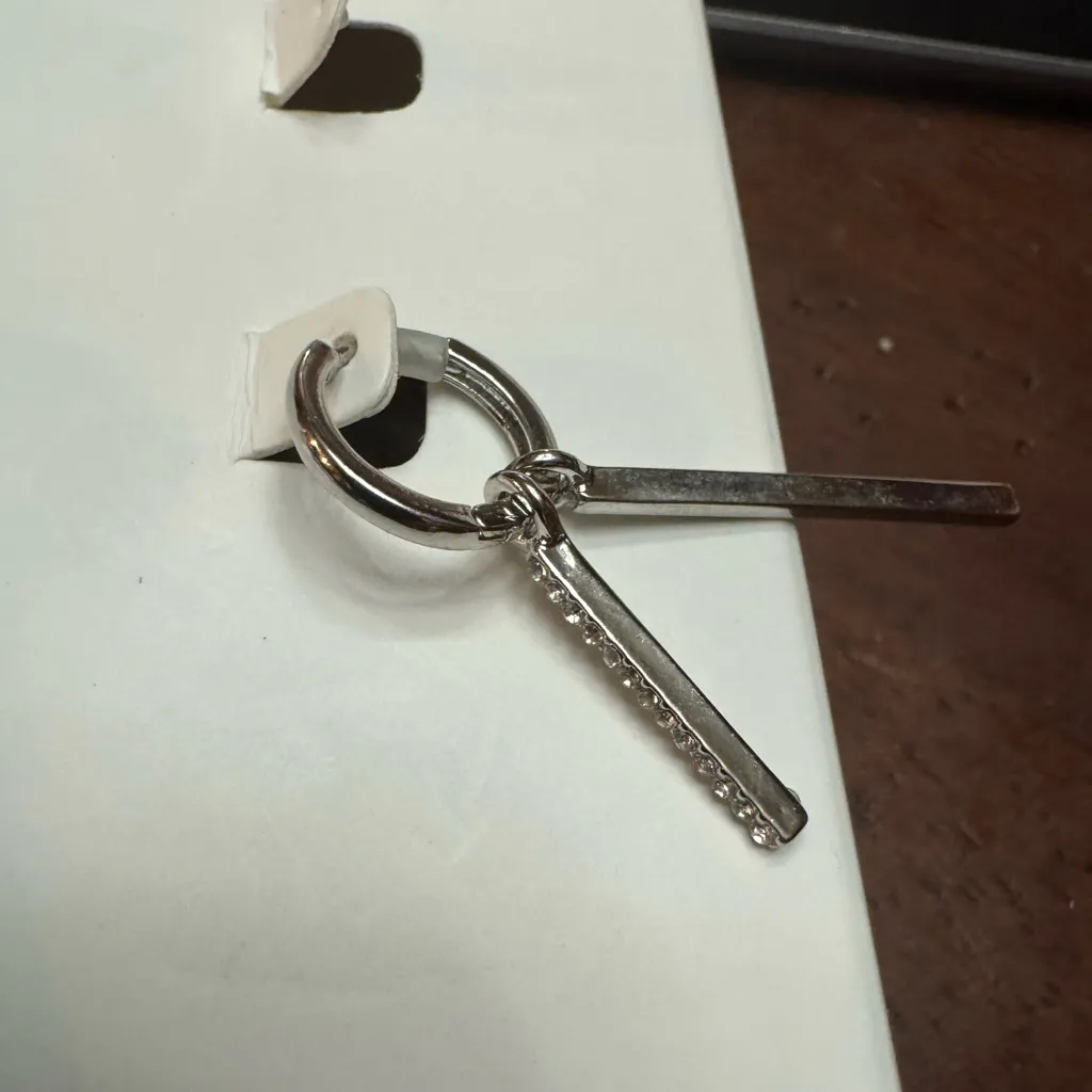 Vince Camuto Gold Hexagon Crystal stones and Geometric bars with crystal  2 pair - Image 8