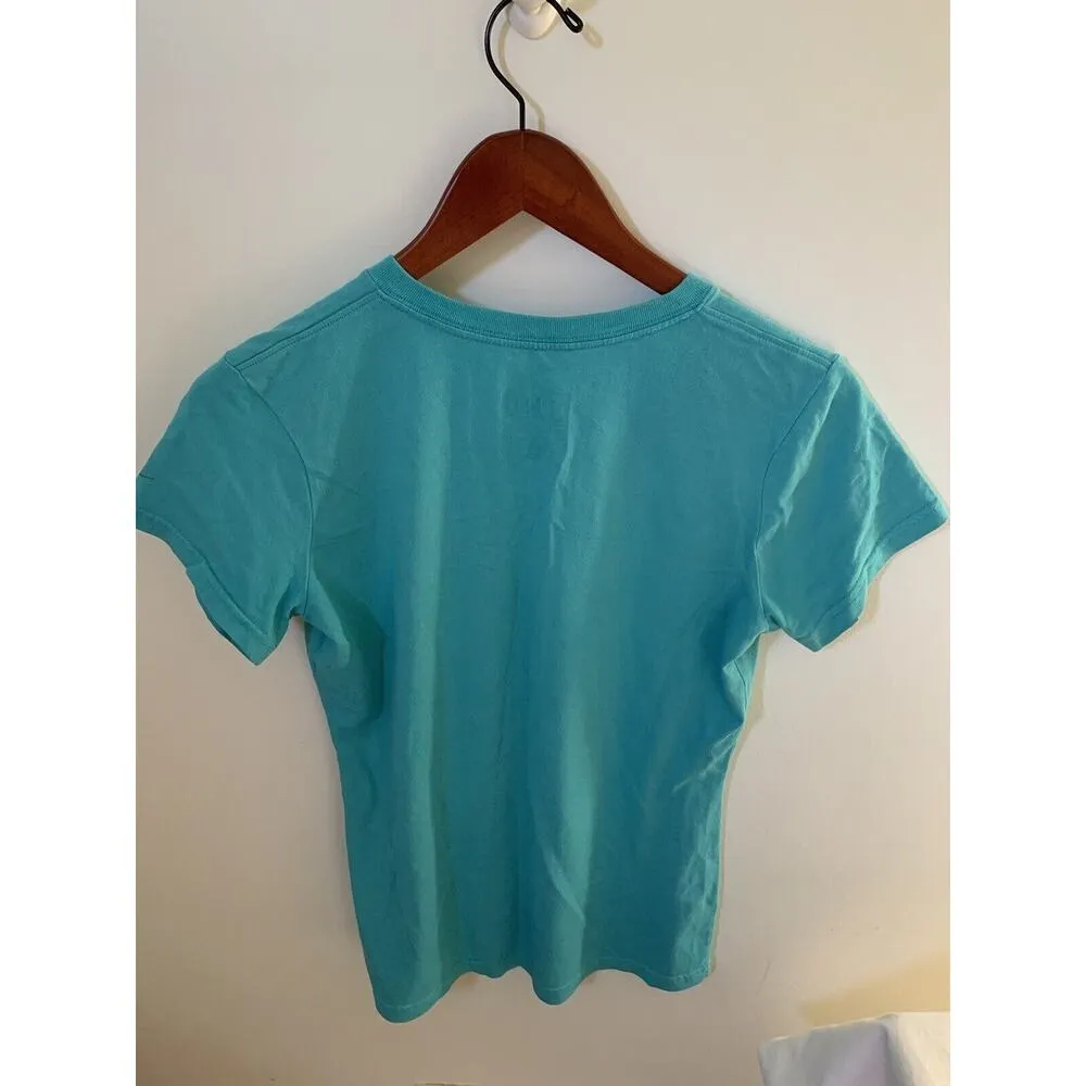 Nike Dri Fit Womens Medium Short Sleeve Slim Fit T Shirt Move Your Ass Run Blue - Image 4