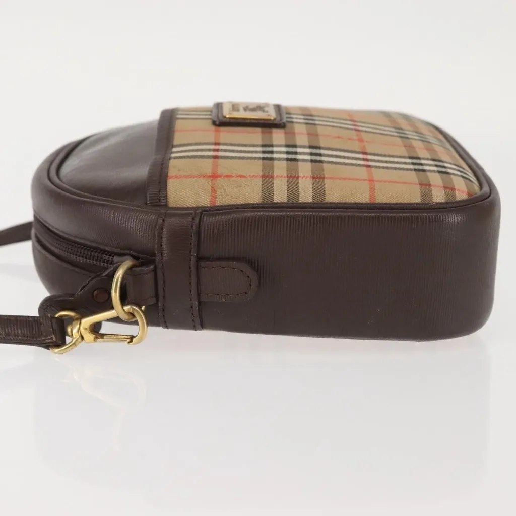 Burberrys Nova Check Shoulder Bag Canvas Beige Gold Authentic - Image 14