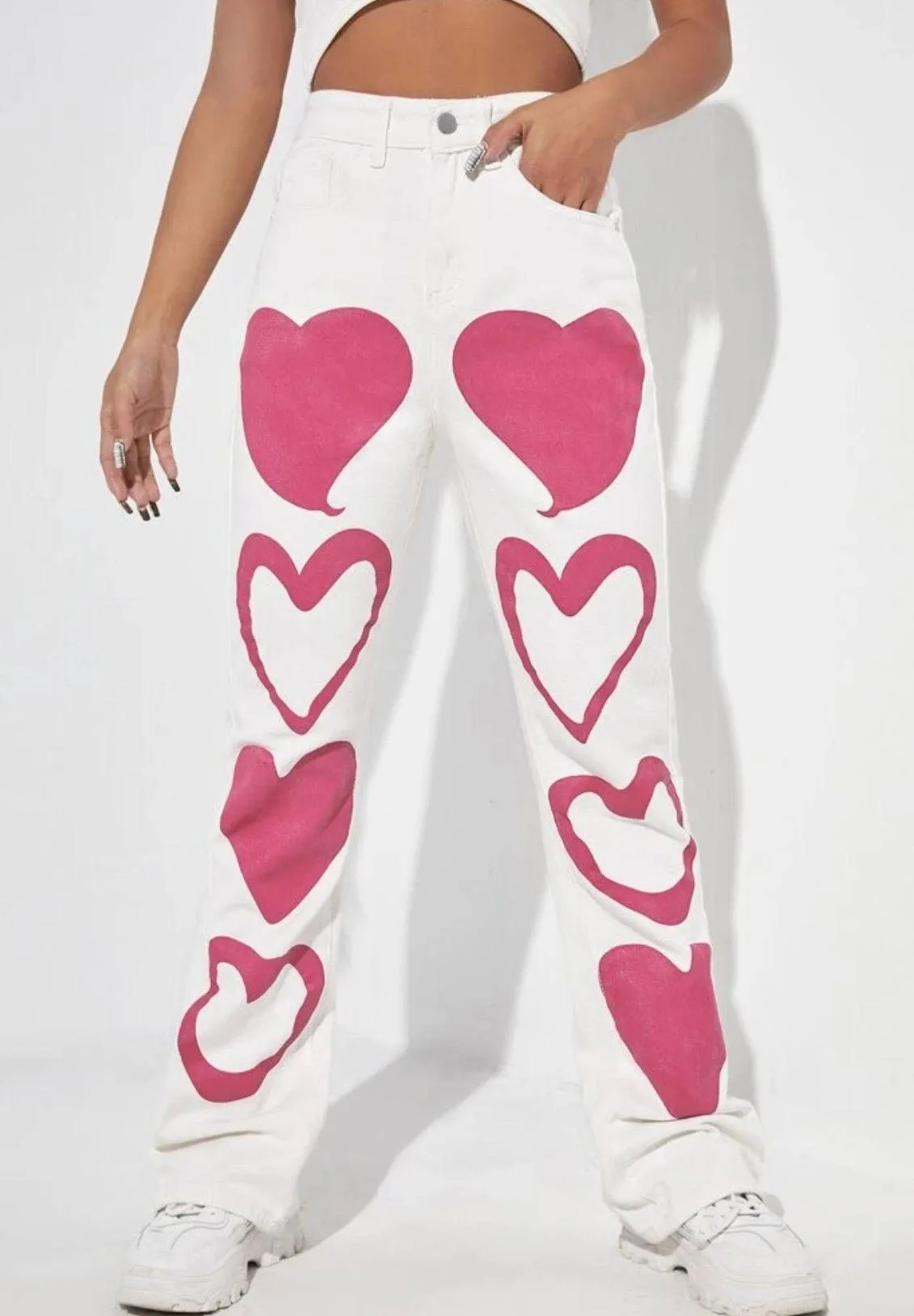 Heart Patterned Jeans Multiple - Image 3