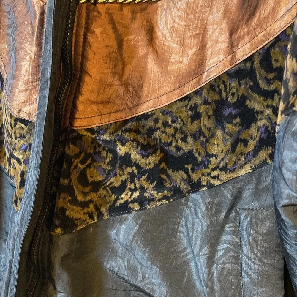 Vintage Copper Metallic Bomber Jacket - Image 2