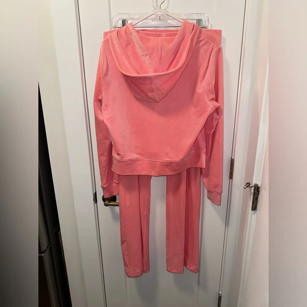 NWT Juicy by Juicy Couture Pink Velour Tracksuit Set Zip Jacket Pants - Size L - Image 8