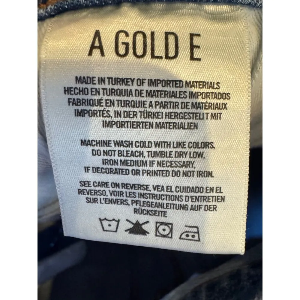 Agolde Jeans Women 29 Blue Light Wash Sophie Cropped Chewed Hem Distressed Retro - Image 11