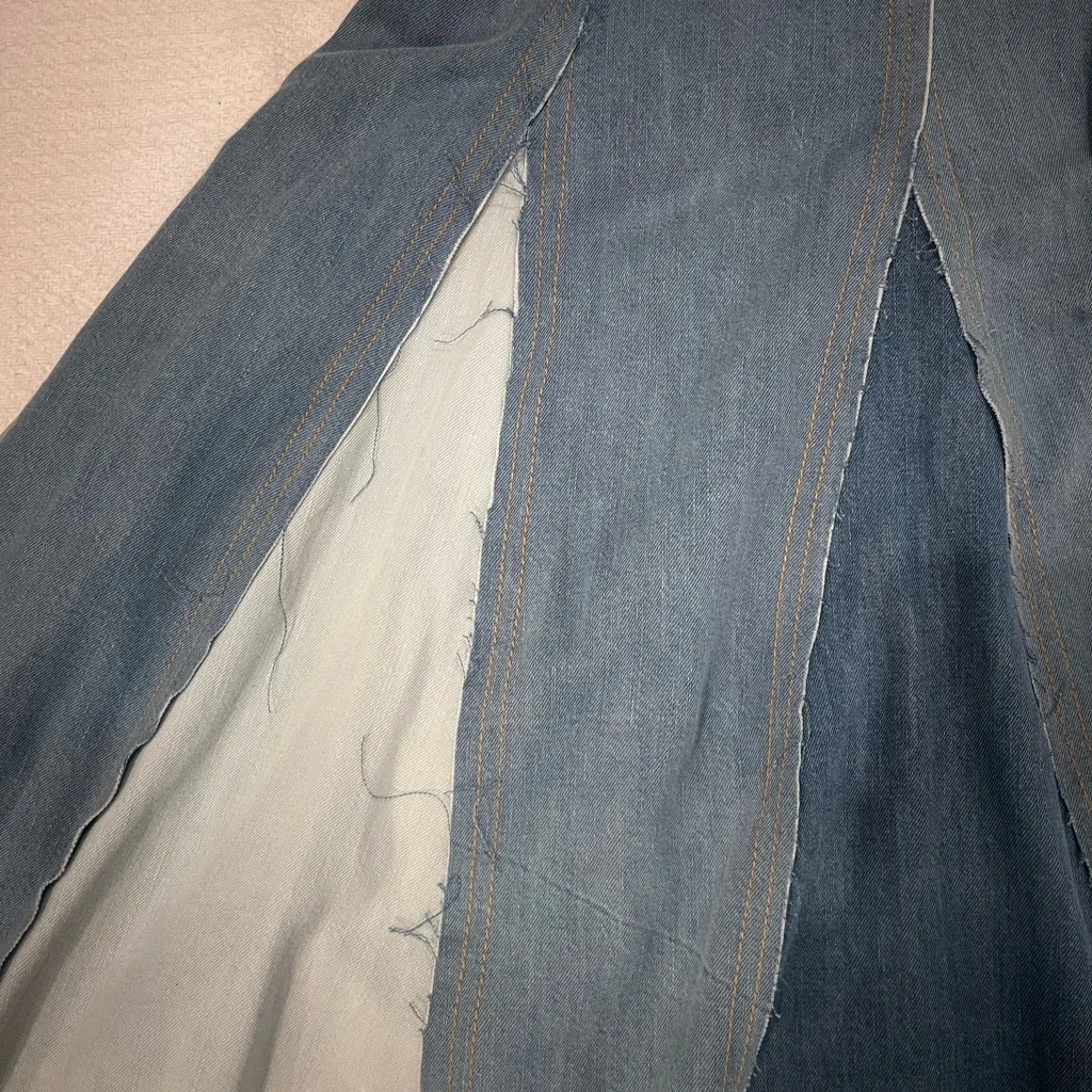 Pilcro Strapless Denim Western Festival Mini Dress Size Large - Image 15