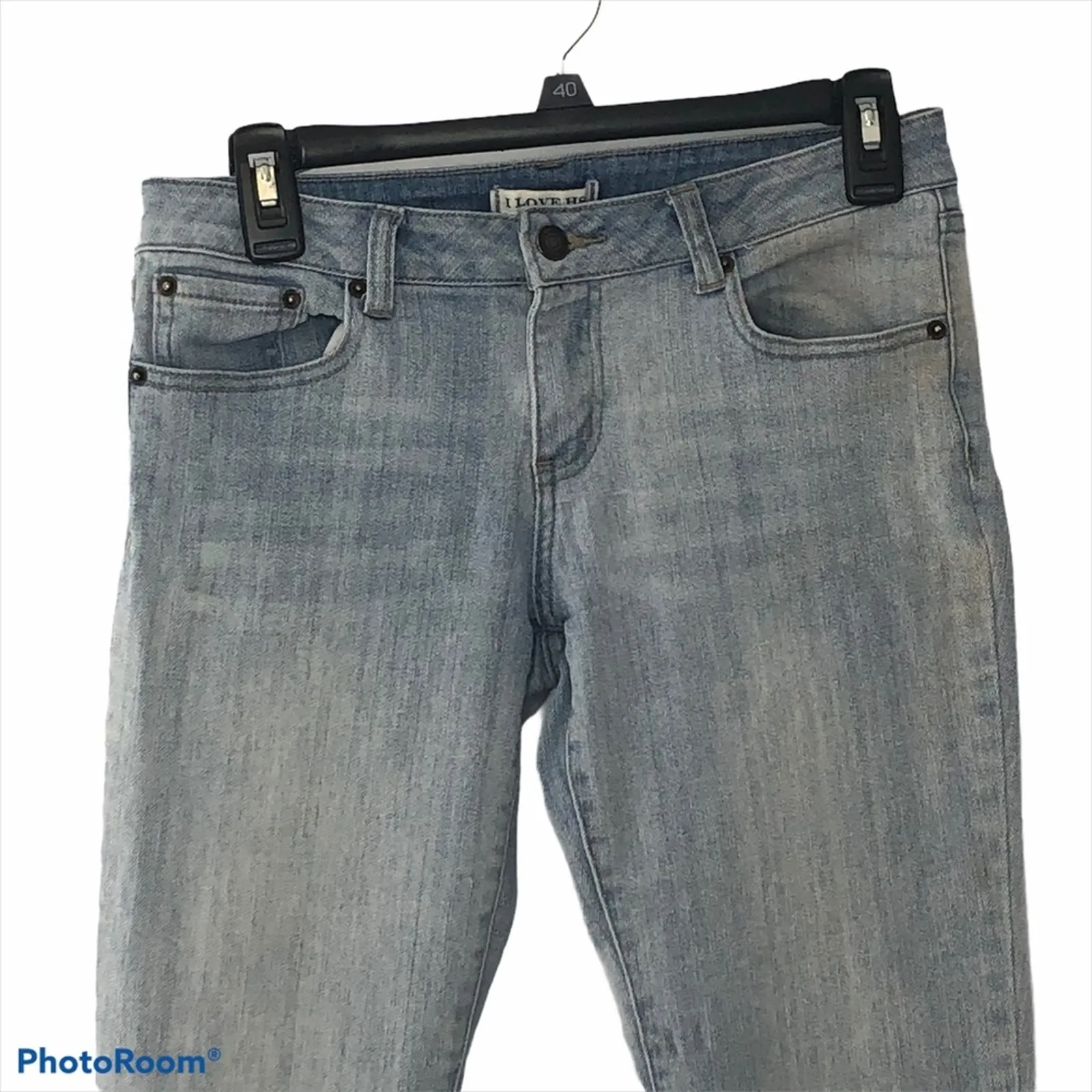 I Love H8 Light Wash Straight Leg Skinny Jeans Size 27 Dye Project Denimc Blue - Image 3