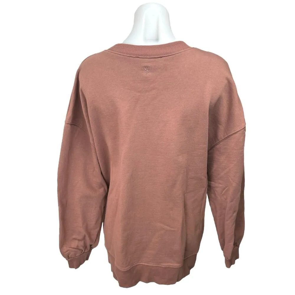 Wat. The Brand Brown Crew Neck Oversized Long Sleeve Pullover Sweater Top Size L Size L - Image 2