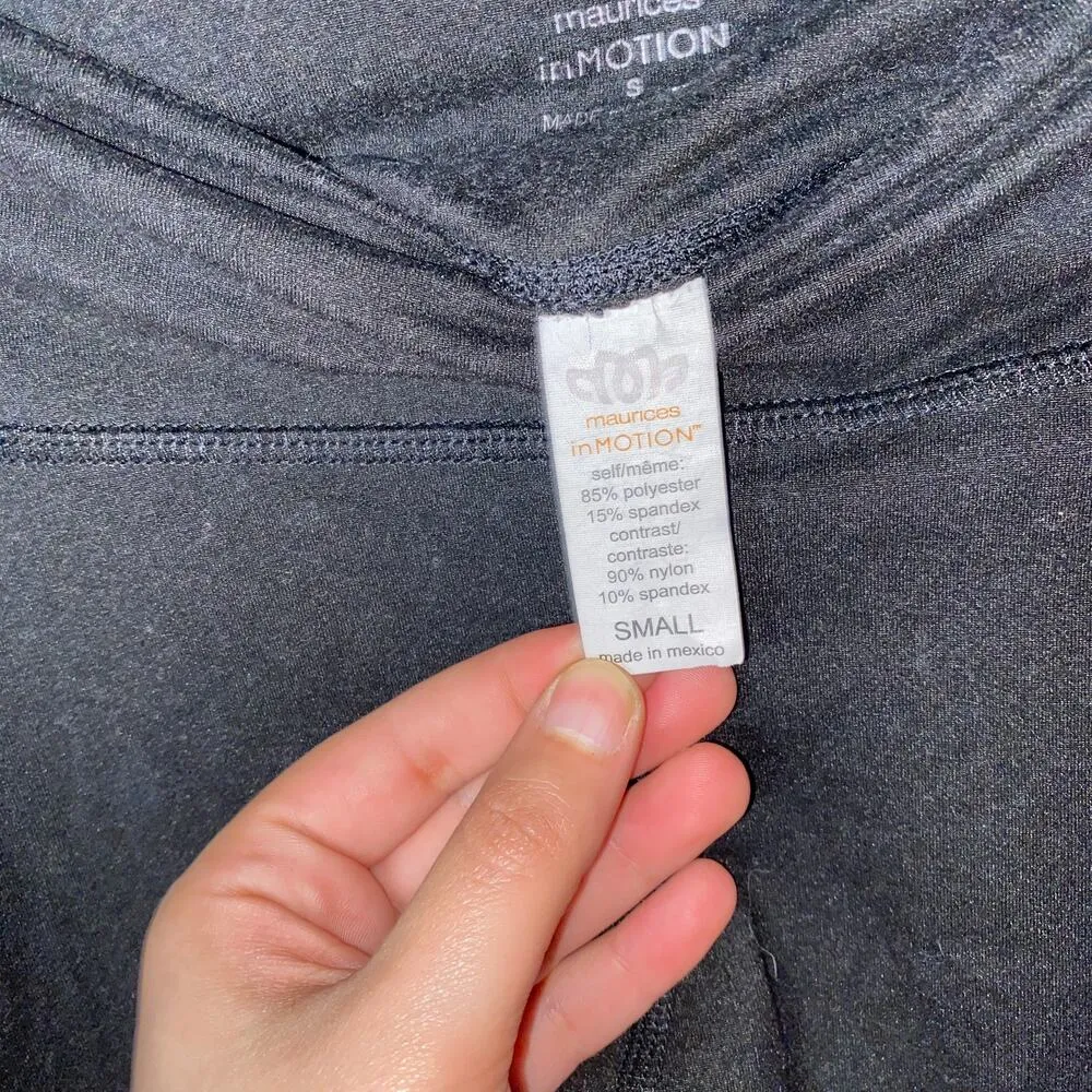 Maurices In Motion Black Sheer Mesh Strappy Leggings Women's Size Small - Image 5