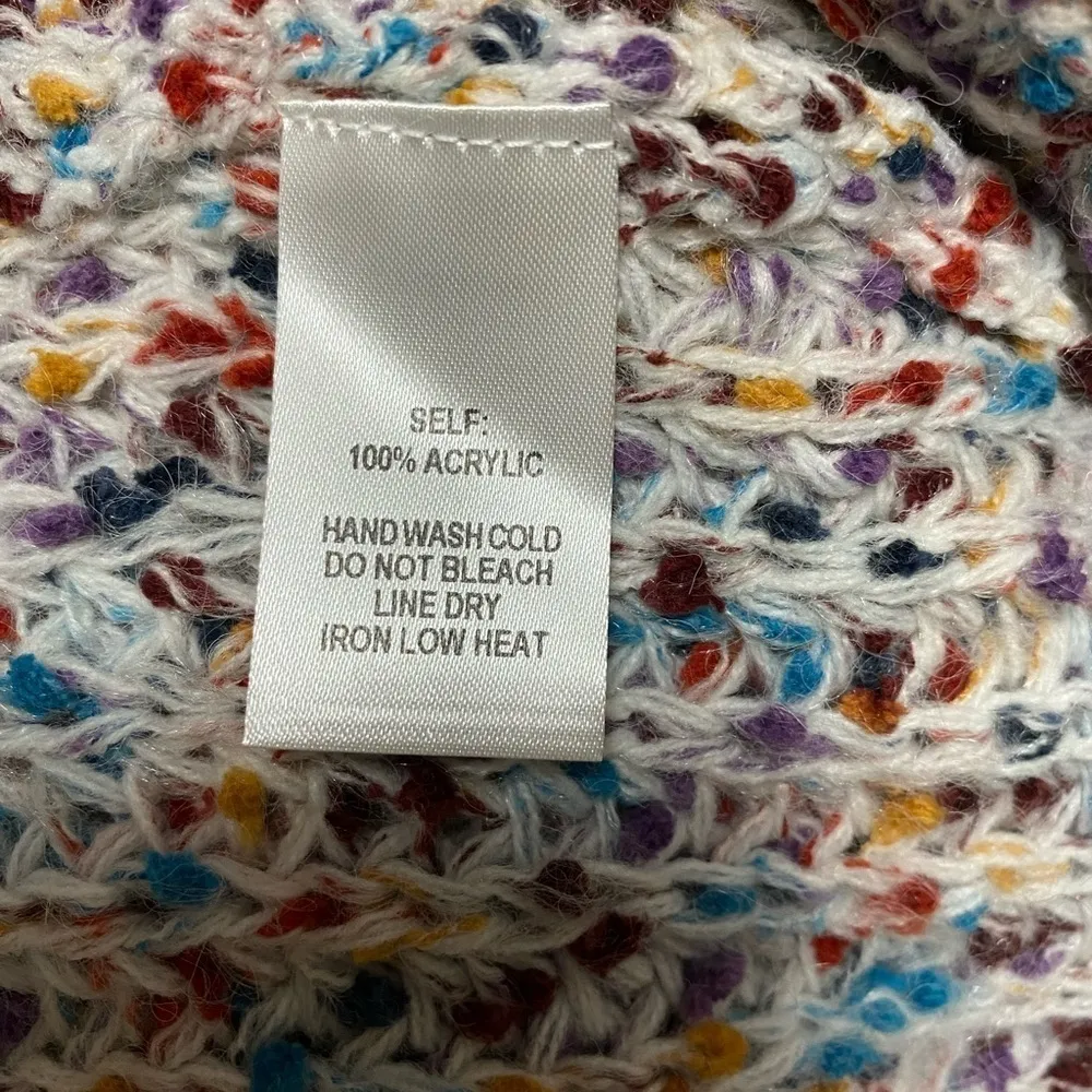 Lulu's Multicolor Fringe Cardigan White Size M - Image 9