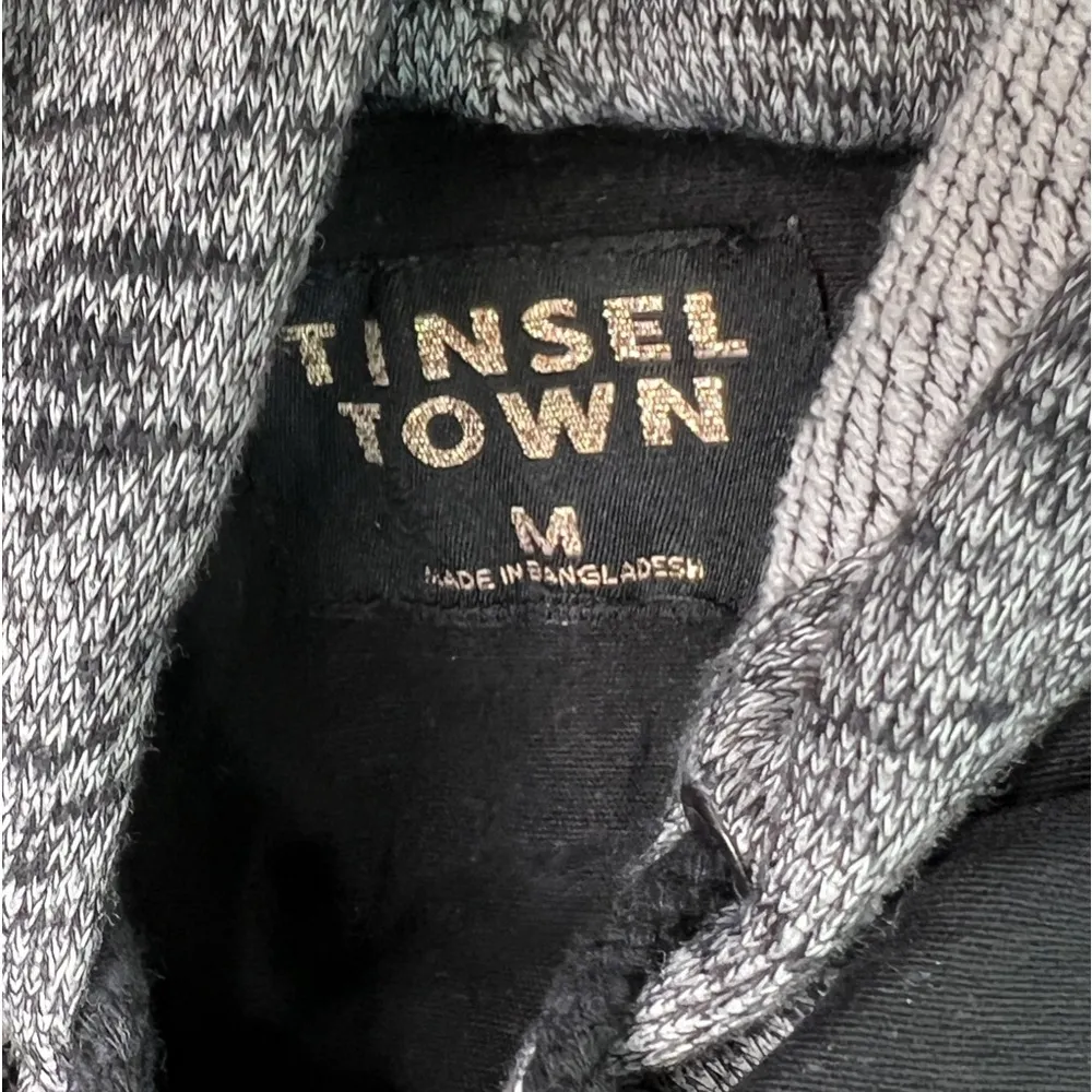 Tinsel Town Size Medium Denim & Sweater Combo Style Button Jacket with H… - Image 5