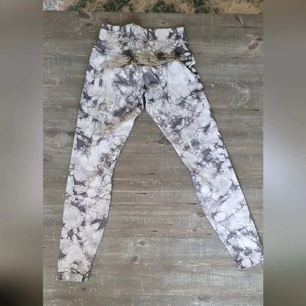 Lululemon  Wunder Under High Rise Leggings Gray Shibori Tie Dye Size 8 - Image 14
