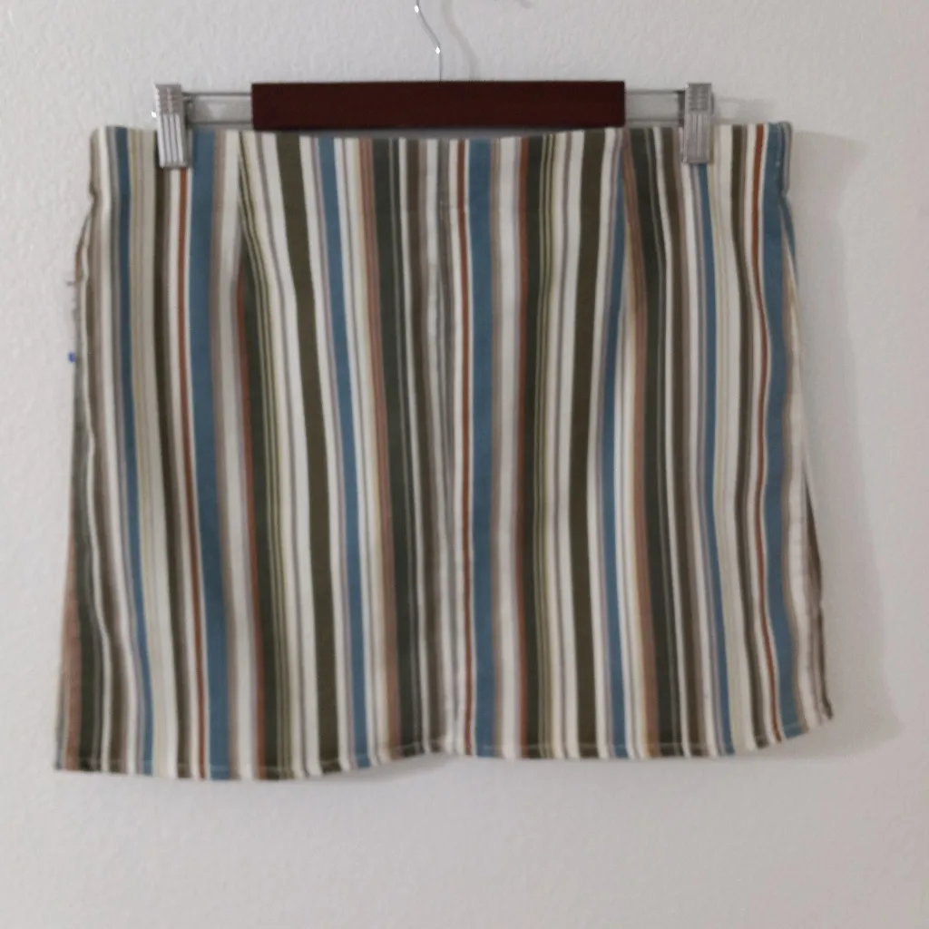 Jolt XL Y2K Striped Stretch Denim Pull-On Mini Skirt - Image 4