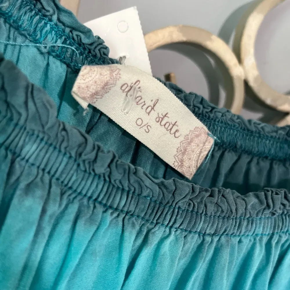 Altard State White Top Blue Tie Dye Swim Coverup Flawy Bell Sleeve Womens S M L - Image 11