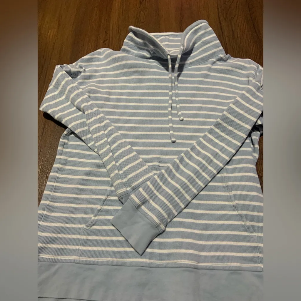 Organic Cotton Waffle Funnel Neck
Pullover | Haven Well Within striped grey 100$ White Size M - Image 4
