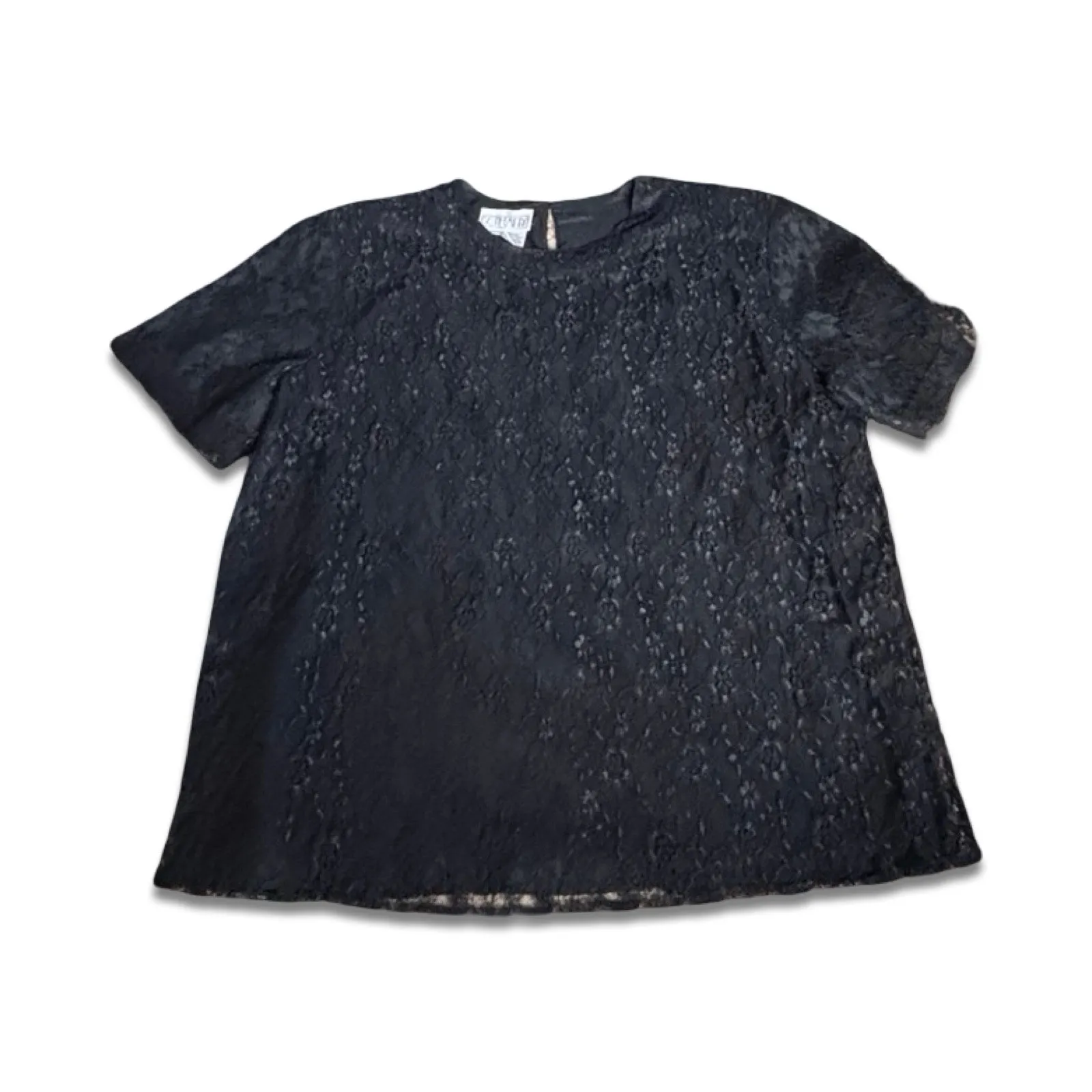 Vintage Bethany Black Floral Lace Blouse Womens Size Large Gothic Dark Romance - Image 5