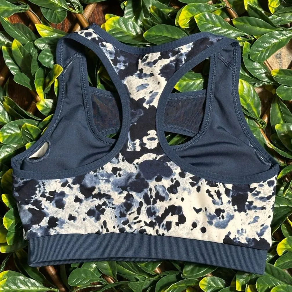 TOMMY HILFIGER SPORT Printed Racerback Sports Bra Size Small - Image 4