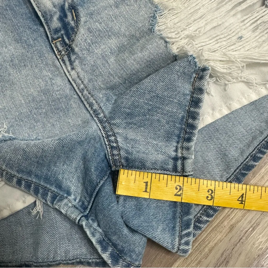 American Eagle Outfitters Ripped Denim Mom Jean Shorts, Size 4 - Image 3