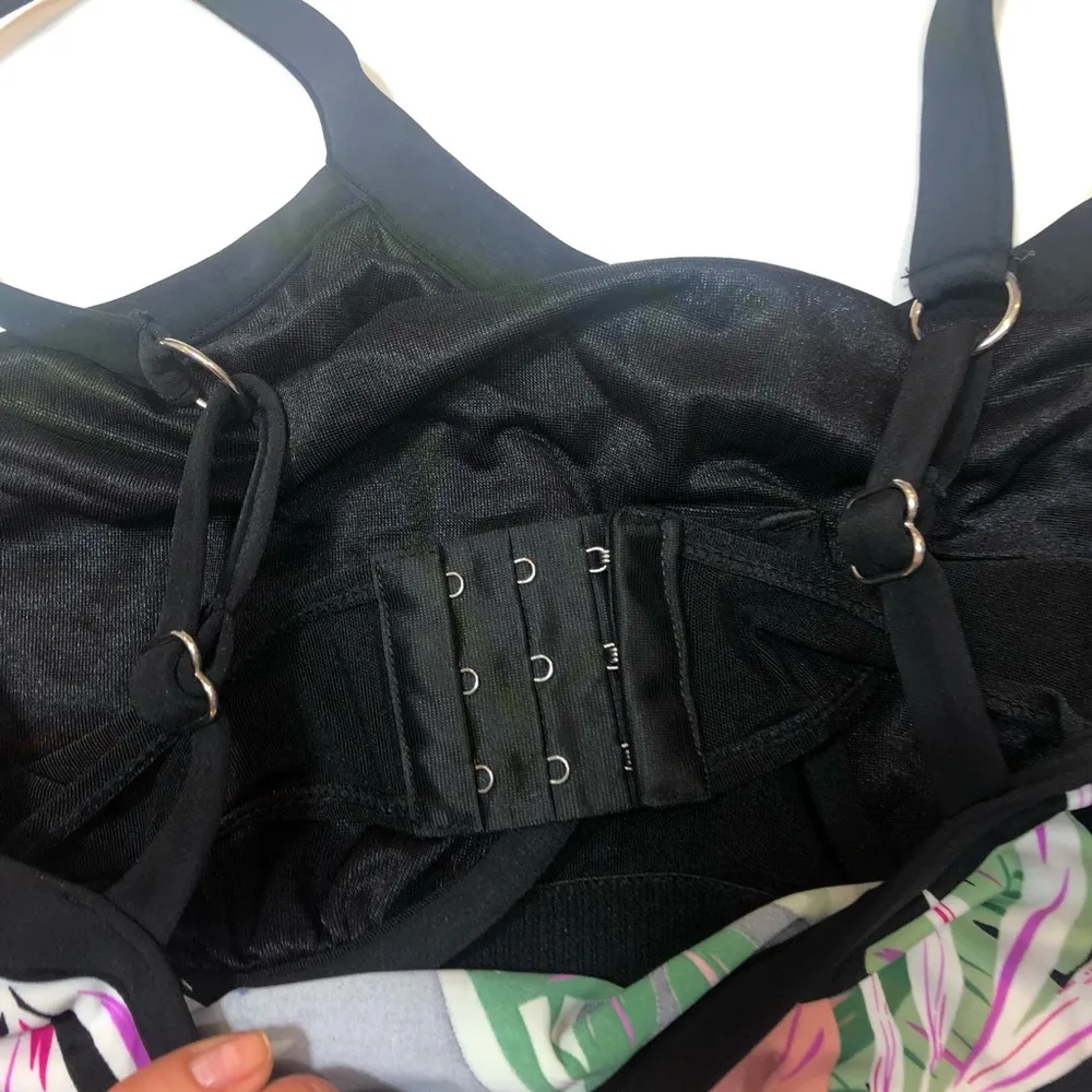 Swim Solution floral cross over tankini swim top Size 24W - Image 5