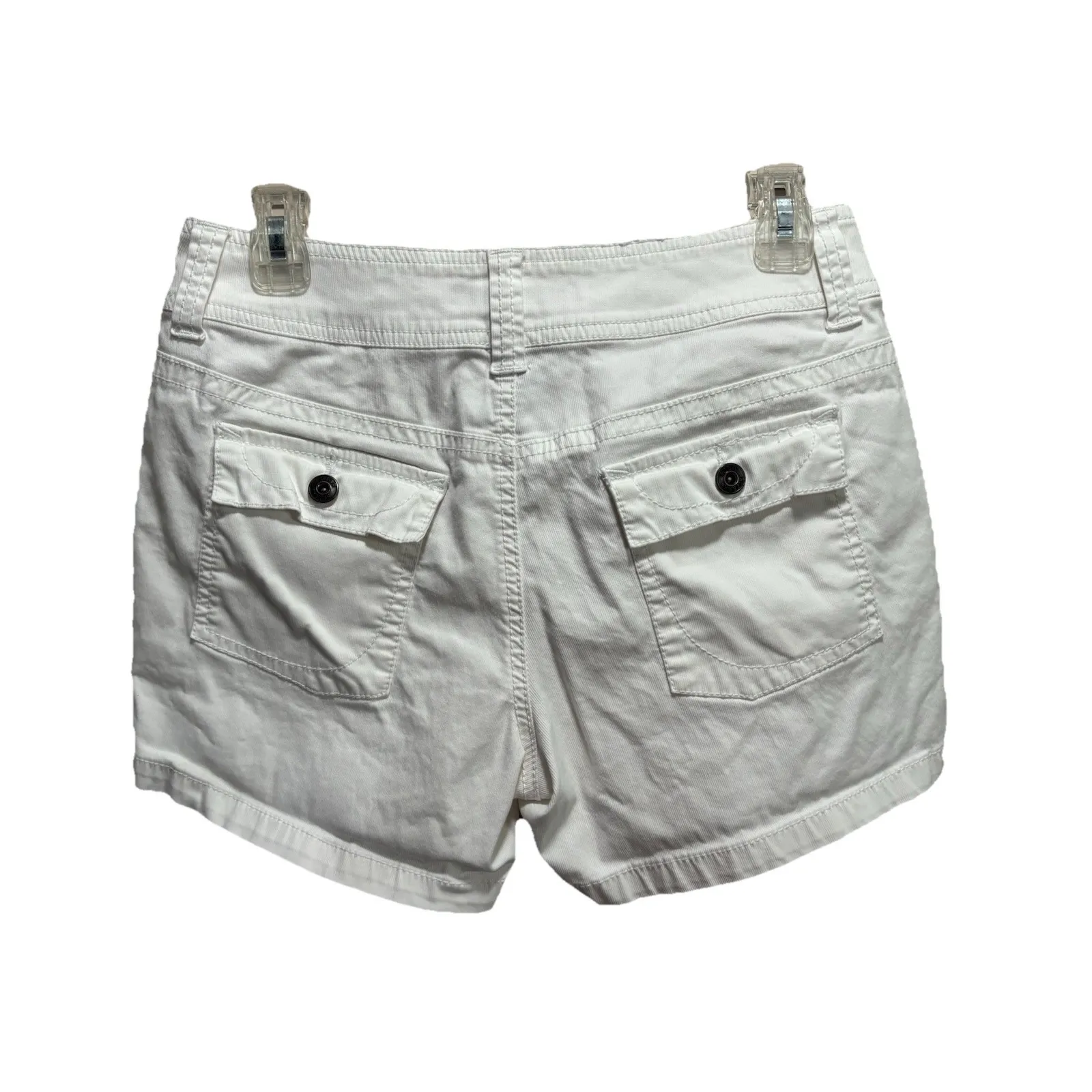 High Sierra White Soft Corduroy Jean Short Size 6 Pockets/Zip Mid Rise - Image 3