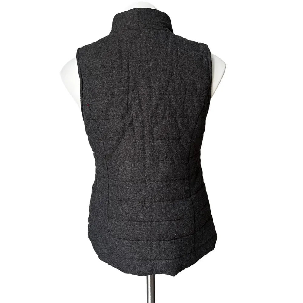 J. Jill Grey Quilted Full Zipper Puffer Vest, Sz Petite XS - Image 3