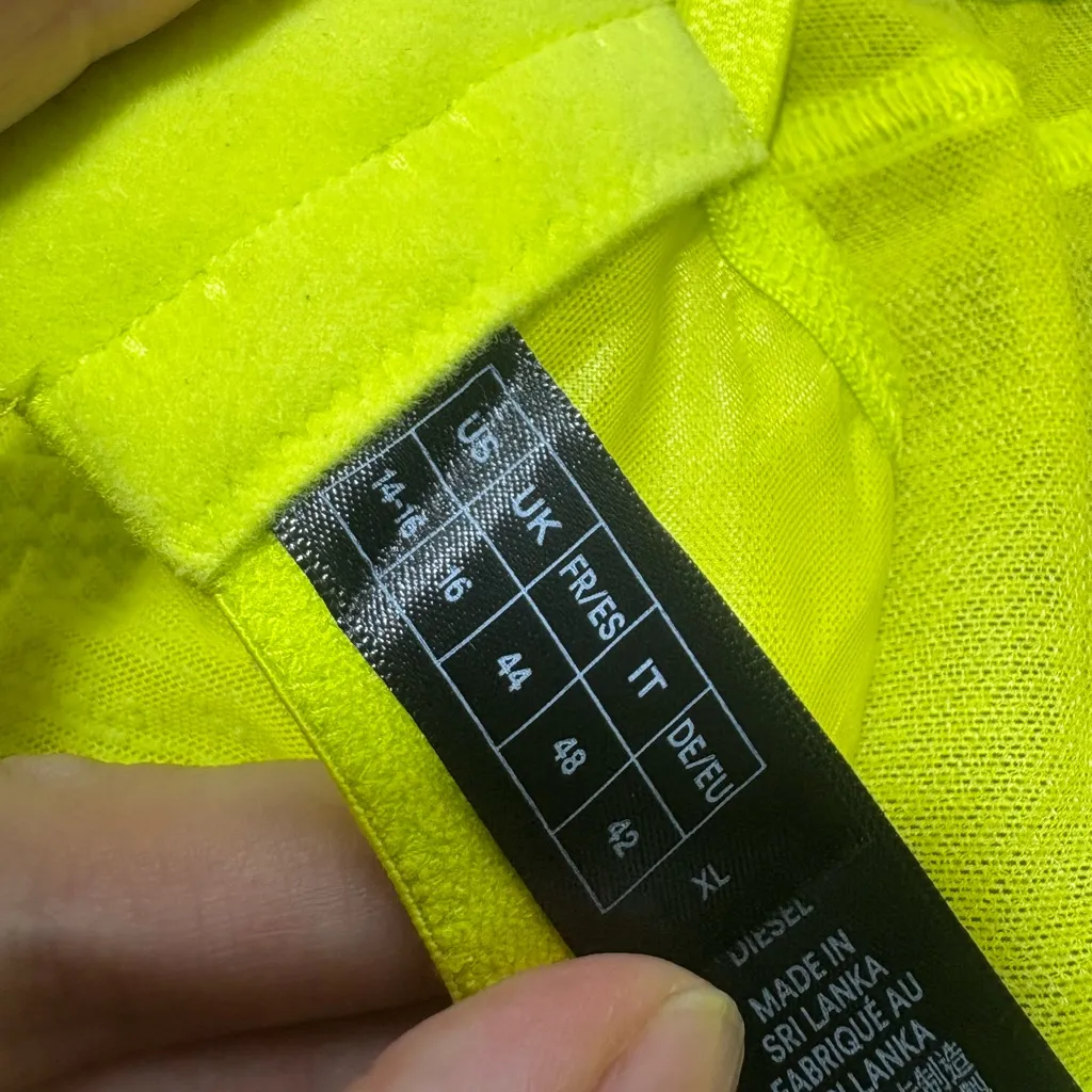 DIESEL X SAVAGE X FENTY Neon Yellow Suspender Bustier Bra in Foiled Fishnet - Image 11