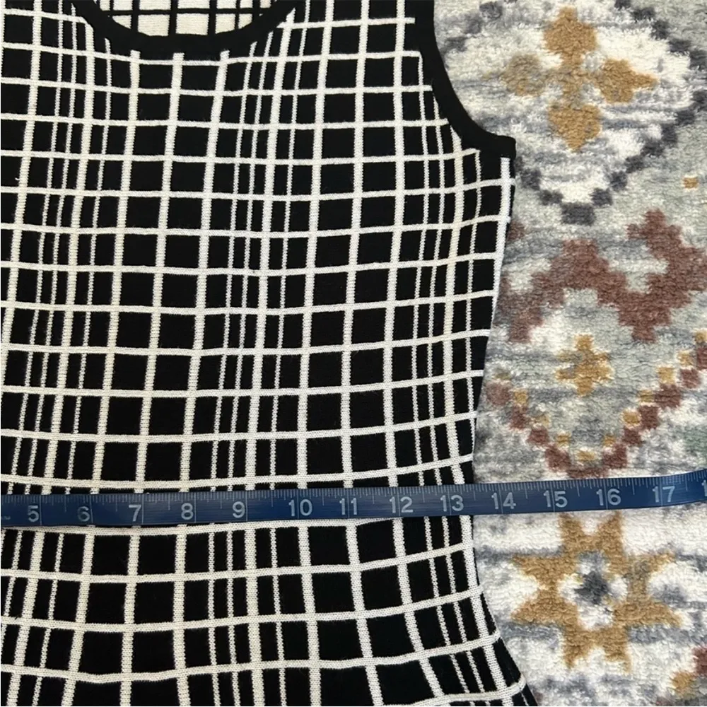 The Limited Checkered Windowpane Sweater Dress Drop Waist Stretch Knit Office - Image 11