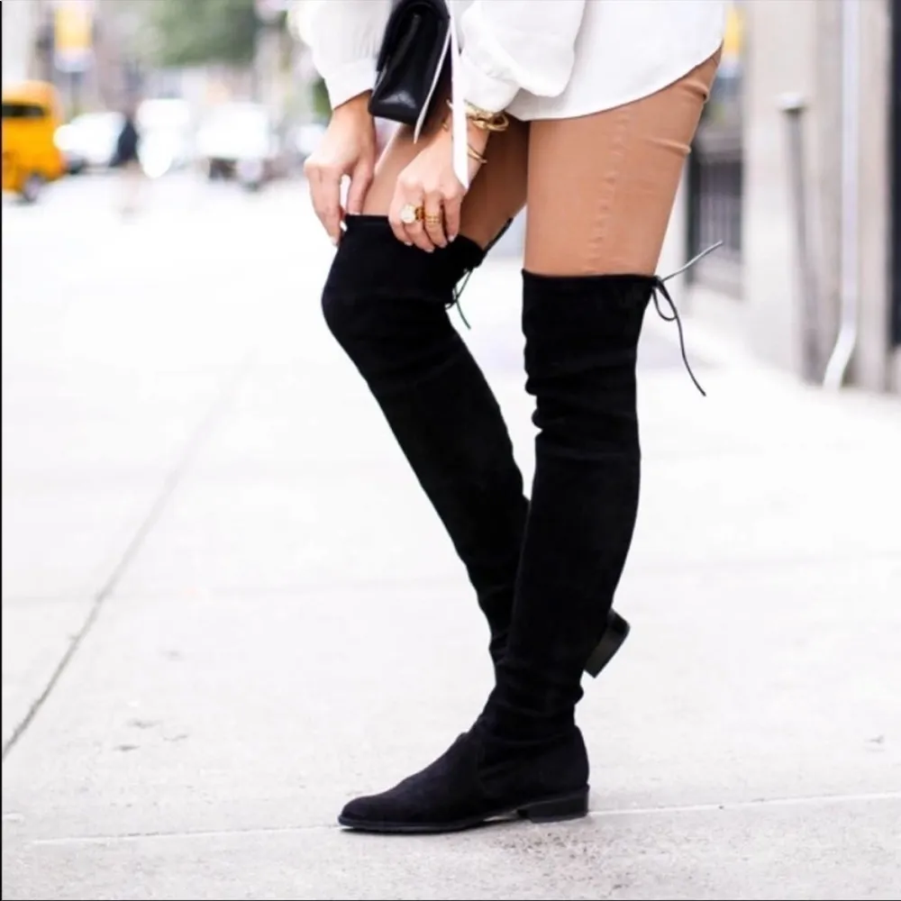 Stuart Weitzman‎ Lowland Suede Over-the-Knee Boots in Black Size 5 - Image 2