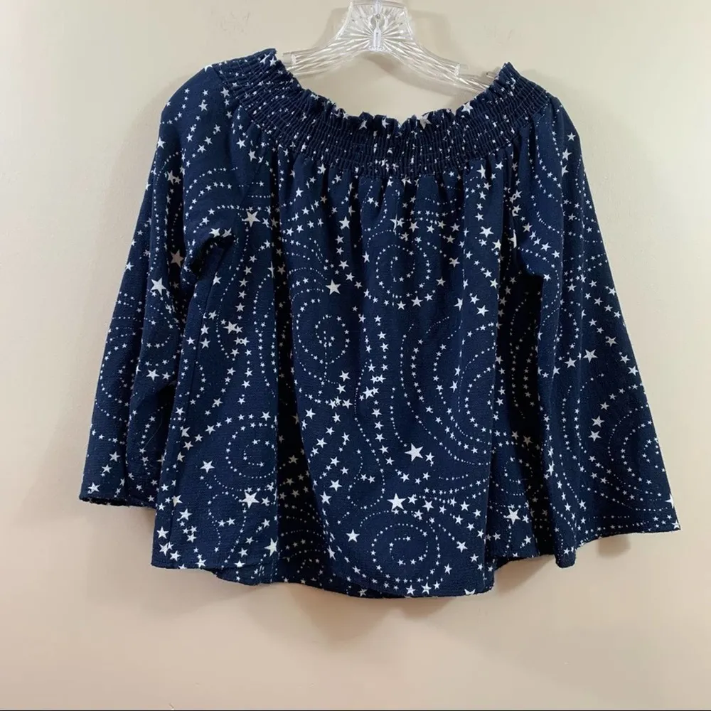 L.A. Hearts Off the Shoulders Stars Navy/White Top - Image 5