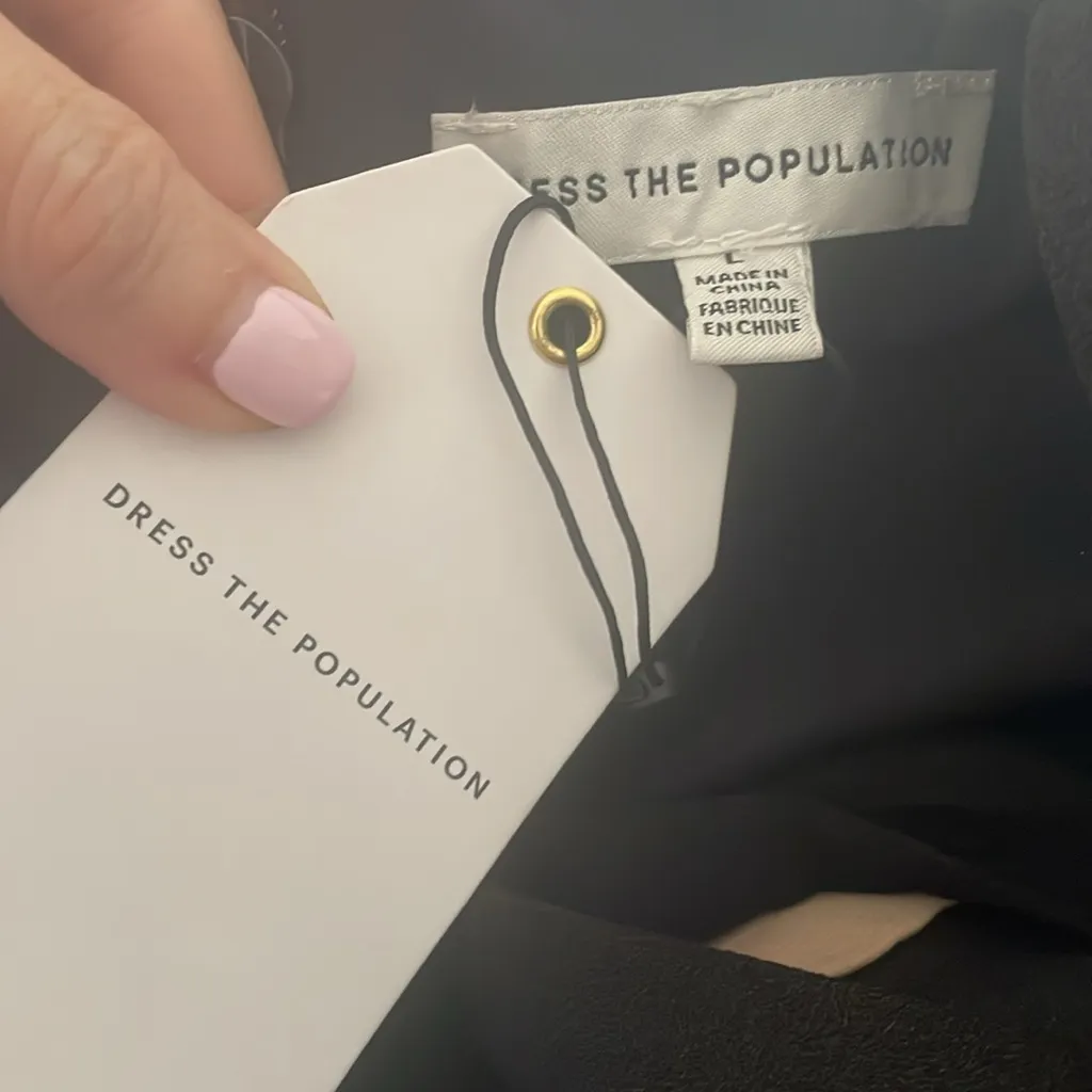 NWT DRESS‎ THE POPULATION
Malise Sequin Midi Dress in Cream and Black Size Large - Image 4