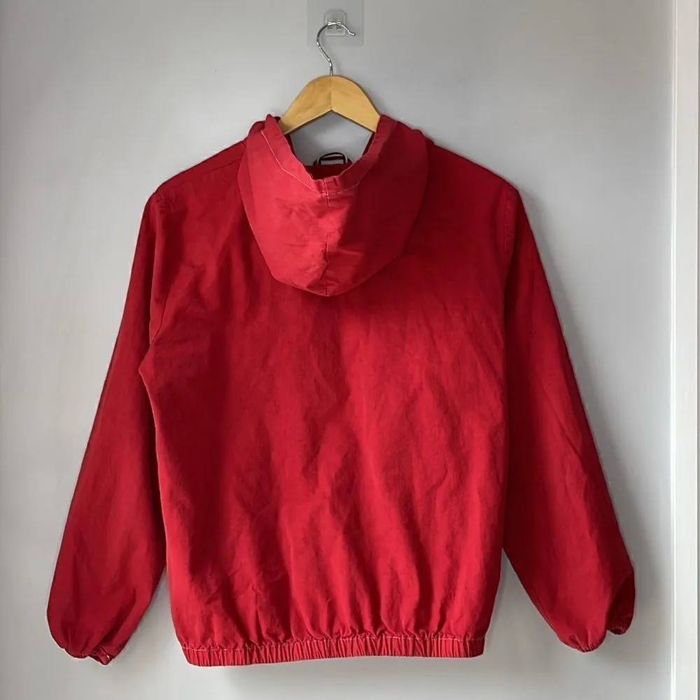 Brandy Melville John Galt Cotton Red Zip Up Jacket Hooded Windbreaker - Image 3