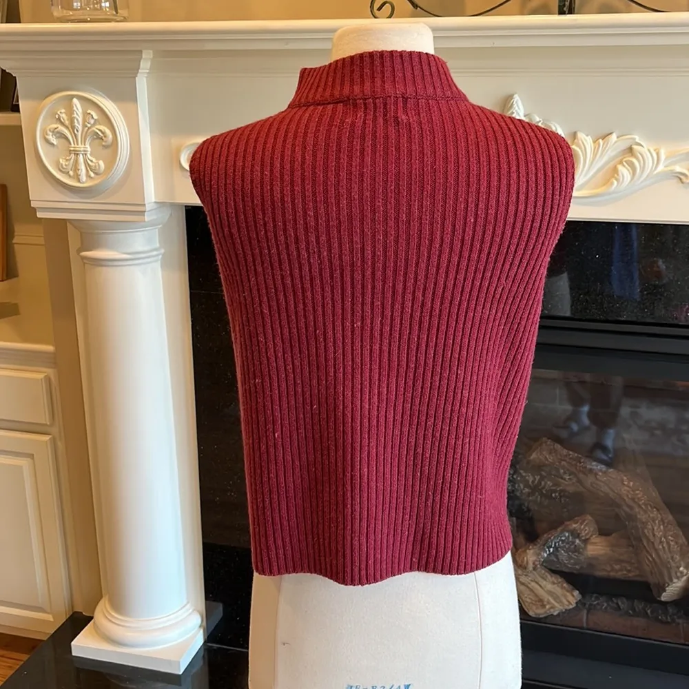 Vintage Leather Vest Red St Johns Bay Petite Medium - Image 7