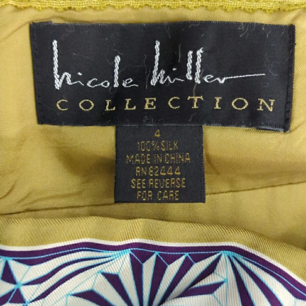 Nicole Miller Collection Multicolor Print Silk Strapless Dress‎ Size 4 - Image 7