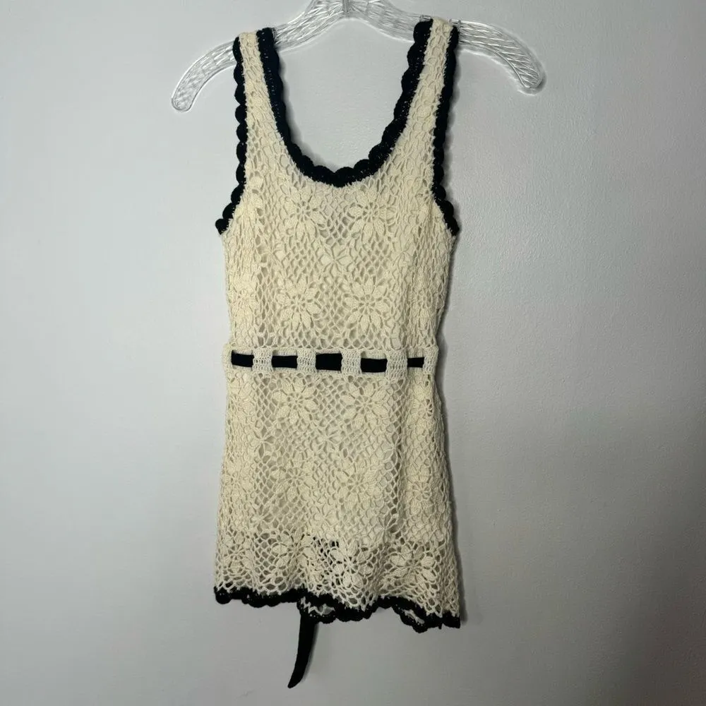 Y2K J J basic crochet tunic top/ mini dress size small - Image 4